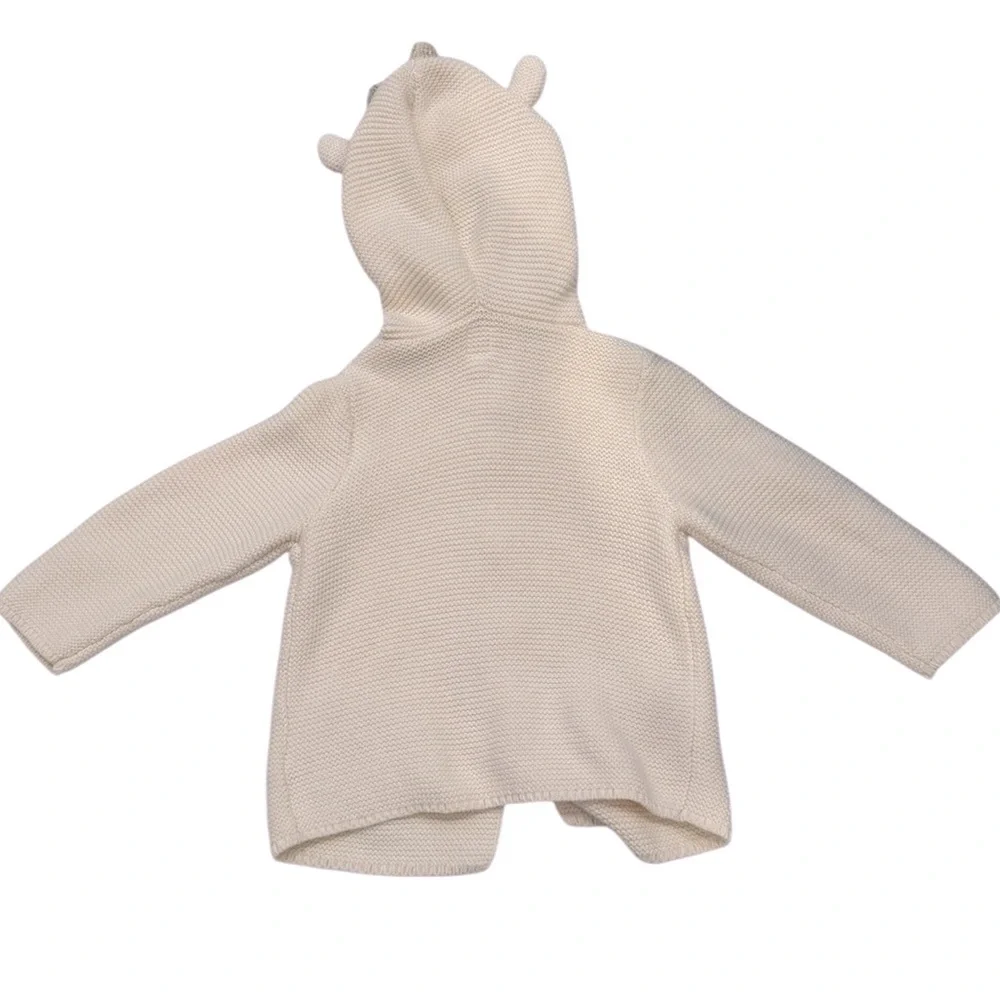 Gap Baby Girl Ivory Unicorn Hooded Cardigan Sweater 18-24 Months